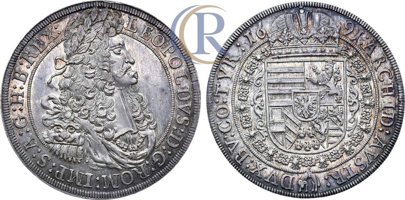 Holy Roman empire. Ausrtria. Imperor Leopold I. von Habsburg. Taler 1691, AG. Св...