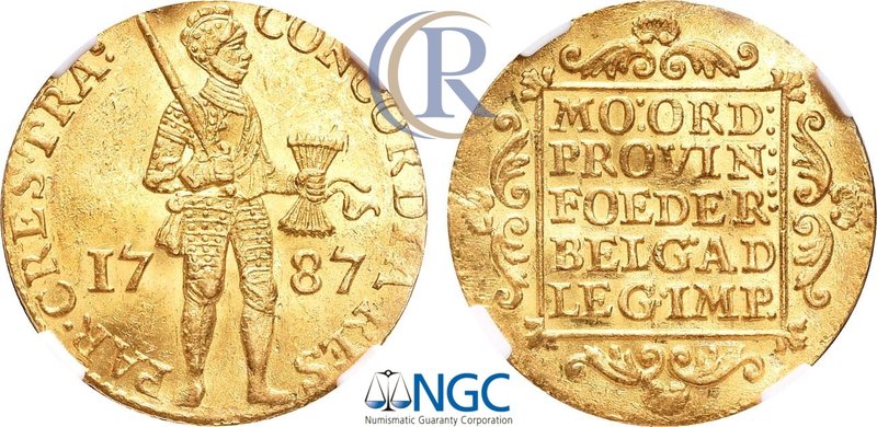Holland. Ducat 1787. Ducat, gold. In slab NGC MS61. Нидерланды. Дукат 1787 года....