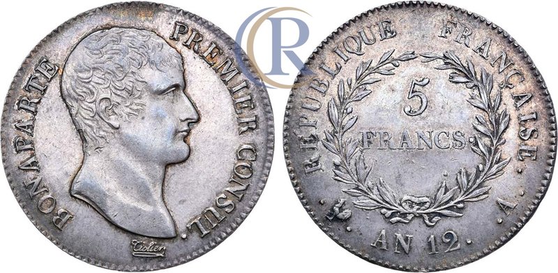 France. Napoleon Buonoparte I. 5 Francs 12 (1804), AG. Paris mint. Франция. Напо...