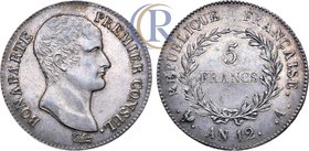 France. Napoleon Buonoparte I. 5 Francs 12 (1804), AG. Paris mint. Франция. Наполеон Бонапарт. 5 франков 12 (1804) года Серебро. 24,97г. Париж (A). 
 ...