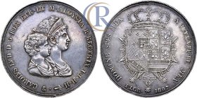 Italy. Kingdom of Etruria. Charles Louis of Bourbon under the Regency of his mother Marie Louise. 1 1/2 Francescone 1807, AG. Италия. Королевство Этру...