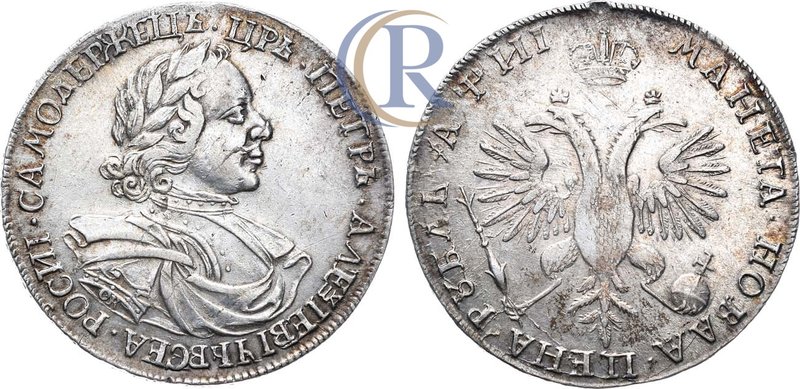 1 рубль 1718 года. ОК-L Russia. 1 Rouble 1718 Серебро. 27,90г. Кадашевский монет...