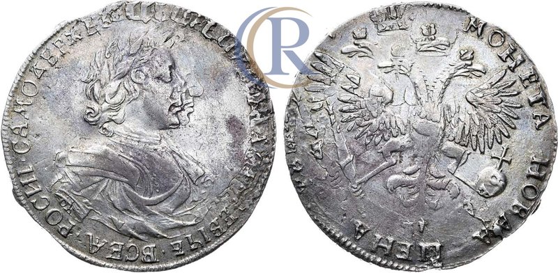 1 рубль 1719 года. OK Russia. 1 Rouble 1719 Серебро. 28,18г. Кадашевский монетны...