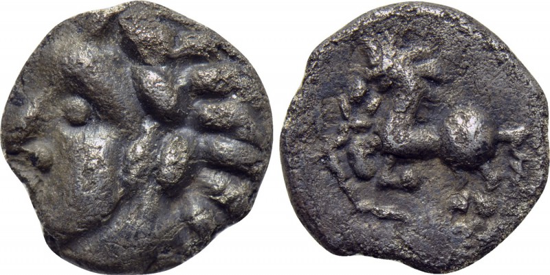 CENTRAL EUROPE. Vindelici. Quinarius (1st century BC). Type "Manching". 

Obv:...