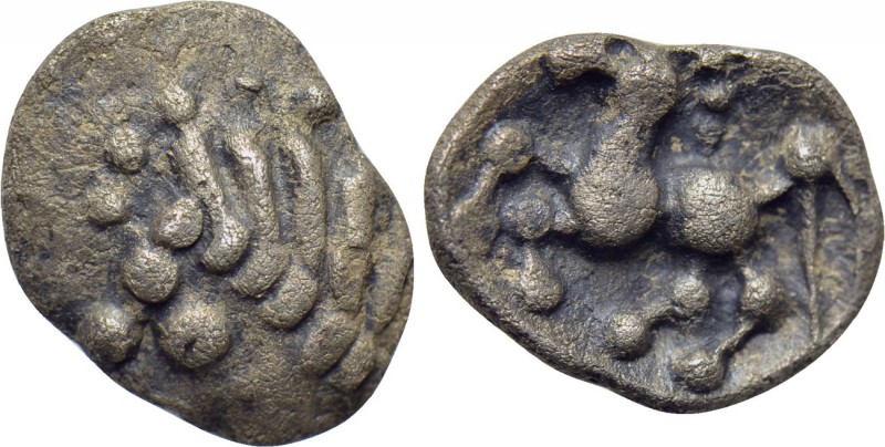 CENTRAL EUROPE. Boii. Obol (1st century BC). Type "Stradonice". 

Obv: Stylize...