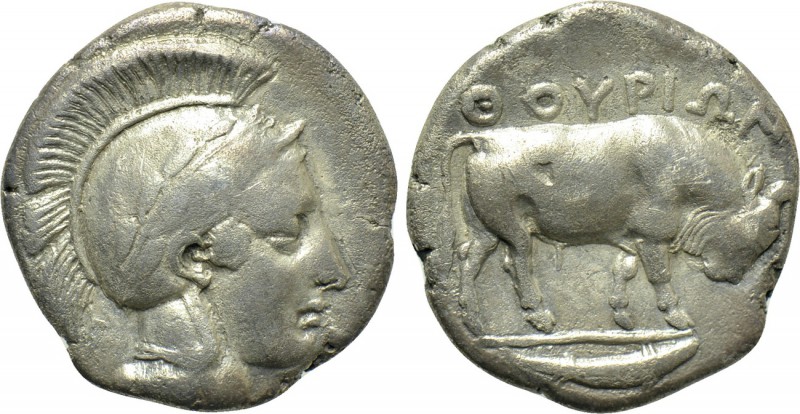 LUCANIA. Thourioi. Stater (Circa 400-350 BC). 

Obv: Helmeted head of Athena r...