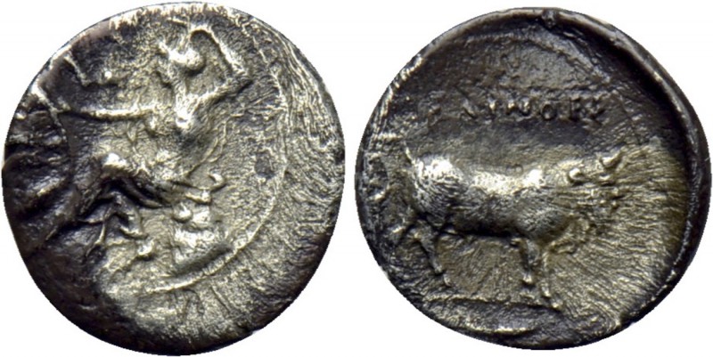SICILY. Selinos. Litra (Circa 417-409 BC). 

Obv: Nymph seated left on rock, t...