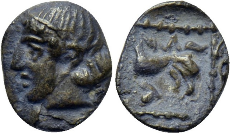 ASIA MINOR. Uncertain. Hemiobol (5th-4th centuries BC). 

Obv: Head of female ...
