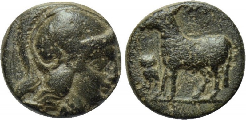 ASIA MINOR. Uncertain. Ae (Circa 3rd-2nd centuries BC). 

Obv: Helmeted head o...