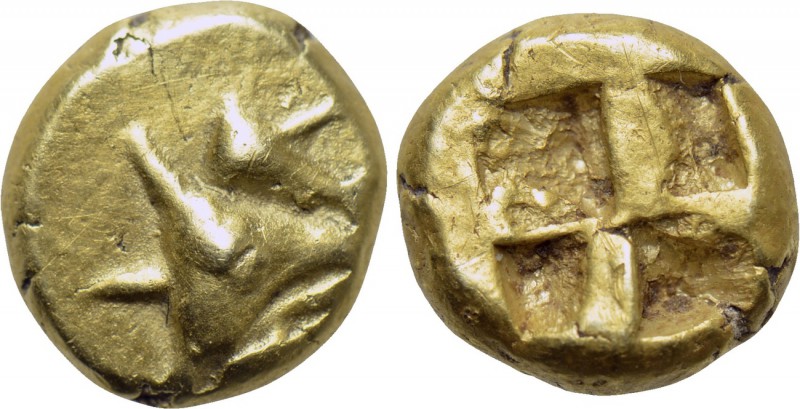 MYSIA. Kyzikos. EL Hemihekte (Circa 600-550 BC). 

Obv: Head of tunny left, ho...