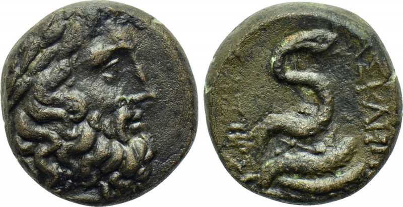 MYSIA. Pergamon. Ae (Mid-late 2nd century BC). 

Obv: Laureate head of Asklepi...