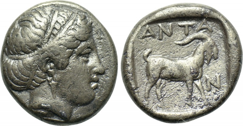 TROAS. Antandros. Drachm (Late 5th century BC). 

Obv: Head of female (Artemis...
