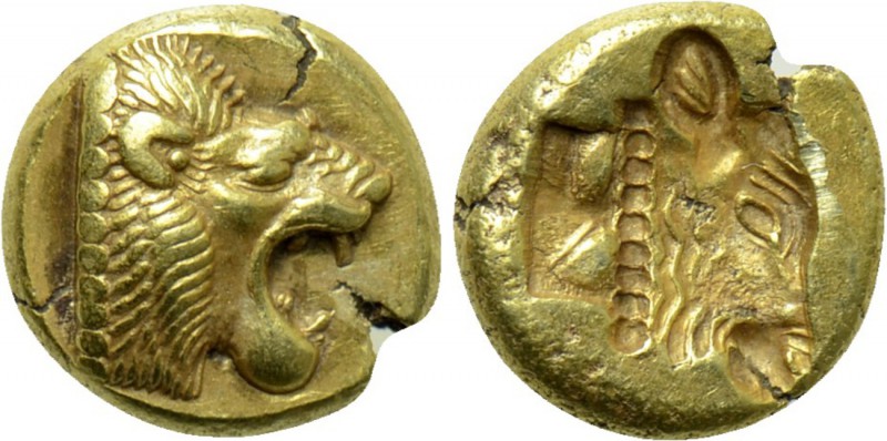 LESBOS. Mytilene. EL Hekte (Circa 521-478 BC). 

Obv: Head of roaring lion rig...