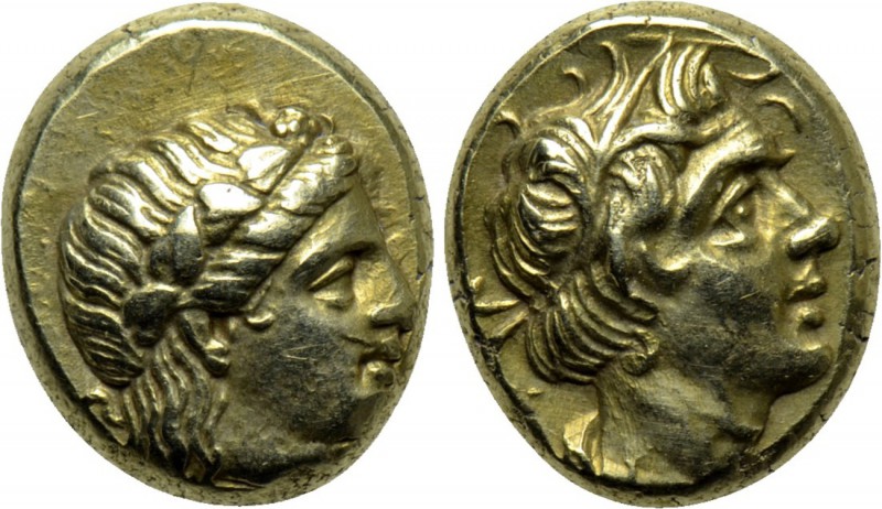 LESBOS. Mytilene. EL Hekte (Circa 377-326 BC). 

Obv: Head of Dionysos right, ...