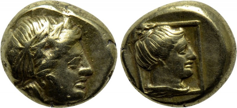 LESBOS. Mytilene. EL Hekte (Circa 377-326 BC). 

Obv: Laureate head of Apollo ...