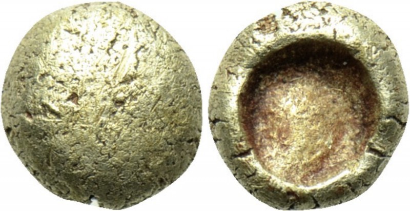 IONIA. Uncertain. EL 1/48 Stater (Circa 650-600 BC). 

Obv: Plain globular sur...