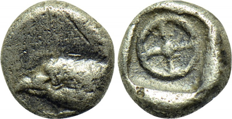 IONIA. Uncertain. Tetartemorion (5th century BC). 

Obv: Head of eagle left.
...