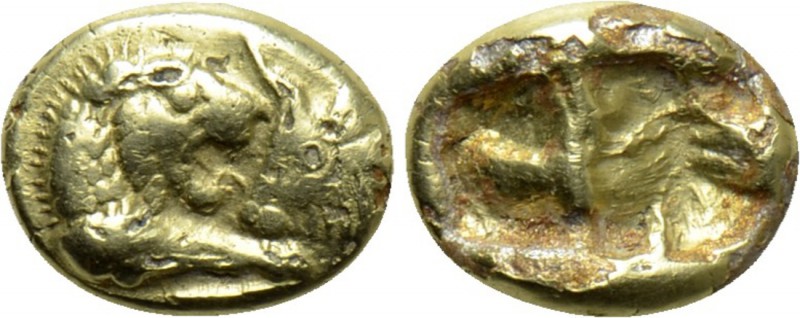 KINGS OF LYDIA. Kroisos (Circa 564/53-550/39 BC). Fourrée Hekte. Imitating Sarde...