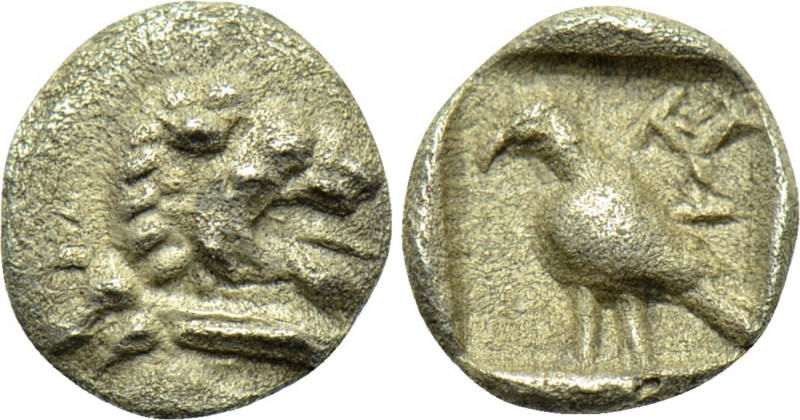 CARIA. Mylasa. Tetartemorion (Circa 420-390 BC). 

Obv: Head of roaring lion r...