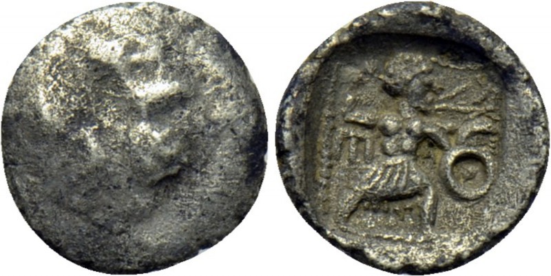 UNCERTAIN LEVANT. Tetartemorion (Circa 375-333 BC). 

Obv: Janiform head of Si...