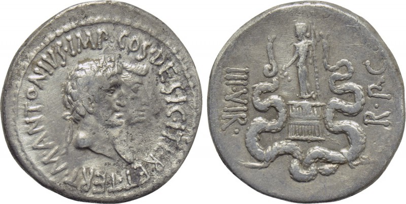 IONIA. Ephesus. Mark Antony with Octavia. Cistophor (Circa 39 BC). 

Obv: M AN...