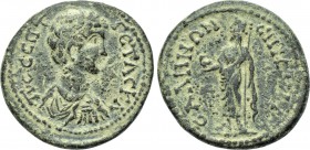 LYDIA. Sala. Geta (Caesar, 198-209). Ae. Sylla, magistrate.