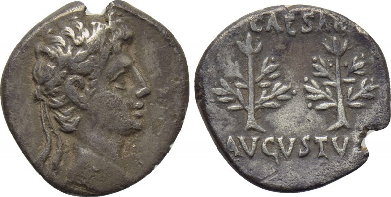 AUGUSTUS (27 BC-14 AD). Denarius. Uncertain mint in Spain, possibly Colonia Patr...