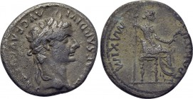 TIBERIUS (14-37). Denarius. "Tribute Penny" type. Lugdunum.