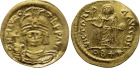 MAURICE TIBERIUS (582-602). GOLD Solidus. Constantinople. Light weight issue of 22 Siliquae.