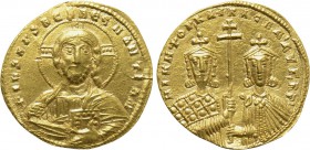 NICEPHORUS II PHOCAS with BASIL II (963-969). GOLD Histamenon. Constantinople.