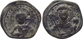 CONSTANTINE IX MONOMACHUS (1042-1055). Ae Tetarteron Nomisma Fourrée. Constantinople.