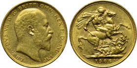 AUSTRALIA. Edward VII (1901-1910). GOLD Sovereign (1906-M). Melbourne.