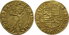 HOLY ROMAN EMPIRE. Rudolf II (1576-1612). GOLD Dukat (1586). Prague.