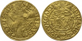 HUNGARY. Ferdinand I (Holy Roman Emperor, 1558-1564). GOLD Ducat (1554). Nagybánya (Baia Mare).