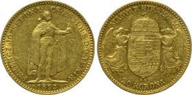HUNGARY. Franz Josef I (1848-1916). GOLD 20 Korona (1893-KB). Kremnitz.