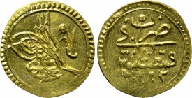 OTTOMAN EMPIRE. Mahmud II (AH 1223-1255 / AD 1808-1839). GOLD Çeyrek. Qustantiniya (Constantinople) mint. Dated AH 1223//5 (AD 1812).