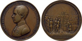 AUSTRIA. Franz Josef I (1848-1916). Medal (1850). Commemorating the Construction of the Vienna-Trieste Railroad. By A. Faeris.
