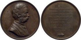ITALY. Giuseppe Meneghini (1811-1889). Medal (1884). Commemorting the Accomplishments of the Geologist.