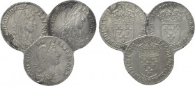3 French coins of Loui XIIII.
