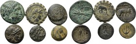6 Seleucid bronze coins.