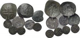 9 medieval coins.