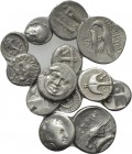 14 Greek silver coins.