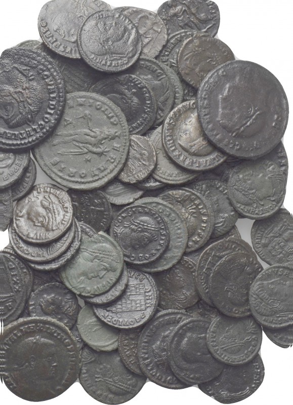73 late Roman coins. 

Obv: .
Rev: .

. 

Condition: See picture.

Weig...