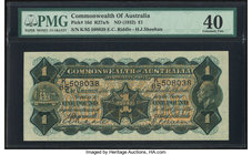 Australia Commonwealth Bank of Australia 1 Pound ND (1932) Pick 16d R27b PMG Extremely Fine 40. R27b Thin Signature.

HID09801242017