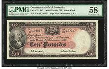 Australia Commonwealth Bank of Australia 10 Pounds ND (1954-59) Pick 32 R62 PMG Choice About Unc 58. 

HID09801242017