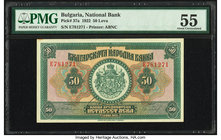 Bulgaria Bulgaria National Bank 50 Leva 1922 Pick 37a PMG About Uncirculated 55. 

HID09801242017