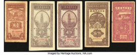 China Border Area Cooperative Society 1 Chiao = 10 Cents 1941 Pick S3135Q; 5 Chiao 1942 Pick S3135T; Bank of Shansi, Chahar and Hopei 1 Chiao = 10 Cen...