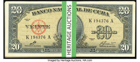 Cuba Banco Nacional de Cuba 20 Pesos 1960 Pick 80c, Forty-Six Examples Crisp Uncirculated. 

HID09801242017