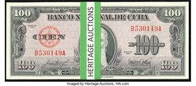 Cuba Banco Nacional de Cuba 100 Pesos 1954 Pick 82b, Twenty-Seven Examples Choice Crisp Uncirculated. Lot includes consecutive runs of 9 and 18 notes....