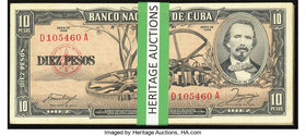 Cuba Banco Nacional de Cuba 10 Pesos 1958 Pick 88b (6); 1960 Pick 88c (27) Very Fine or Better. Several Pick 88c examples are stained.

HID09801242017
